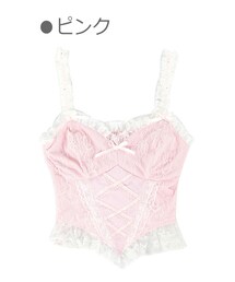 Bobon21 | コルセット風レースオンキャミトップス(キャミソール)