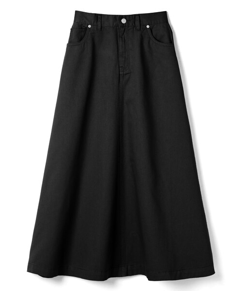 GRL（グレイル）の「ツイルフレアスカート（スカート・レディース・オフホワイト/ブラック・M）」の2枚目の写真