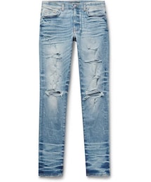 パンツ 29 AMIRI LEATHER THRASHER Amiri Black Leather Patch Thrasher Jeans – Savonches