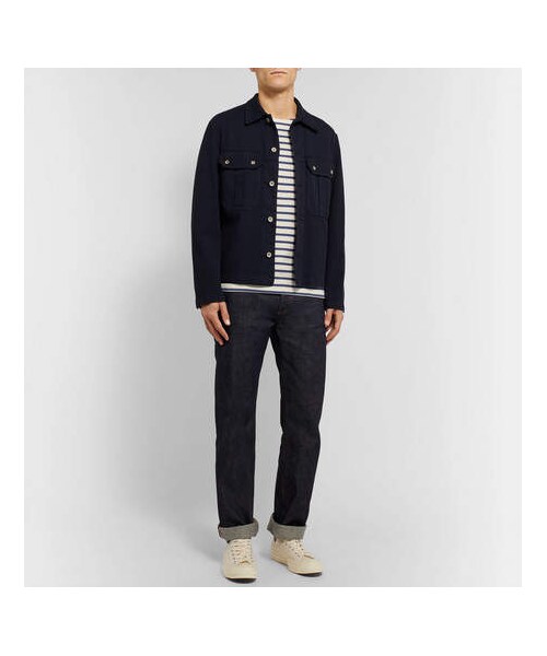 Armor lux（アルモーリュックス）の「Armor Lux Striped Cotton-Jersey T-Shirt（Tシャツ/カットソー・メンズ・White・M/XL）」の4枚目の写真