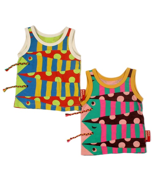 BOO HOMES（ブー オム）の「タンクトップ（水玉ストライプヘビ）（トップス・キッズ・ライトグリーン/ライトピンク・80cm/90cm/100cm/110cm/120cm/130cm/140cm）」の7枚目の写真