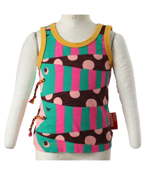 BOO HOMES（ブー オム）の「タンクトップ（水玉ストライプヘビ）（トップス・キッズ・ライトグリーン/ライトピンク・80cm/90cm/100cm/110cm/120cm/130cm/140cm）」の4枚目の写真