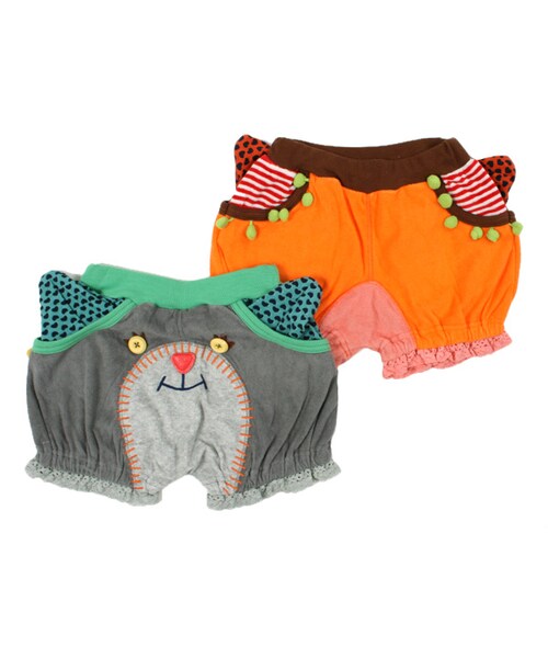 BOO HOMES(ブー オム)の「ネコパンツ(パンツ・キッズ・グレ―/オレンジ・XXS(60~70cm)/XS(80~90cm)/S(100~110cm)/M(120~130cm))」の1枚目の写真