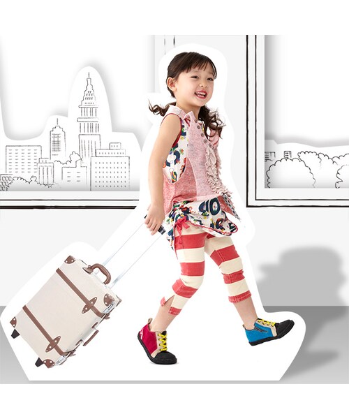 BOO HOMES（ブー オム）の「七分丈パンツ（フルーツボーダー）（パンツ・キッズ・グリーン/ナチュラル/イエロー・80cm/90cm/100cm/110cm/120cm/130cm）」の18枚目の写真