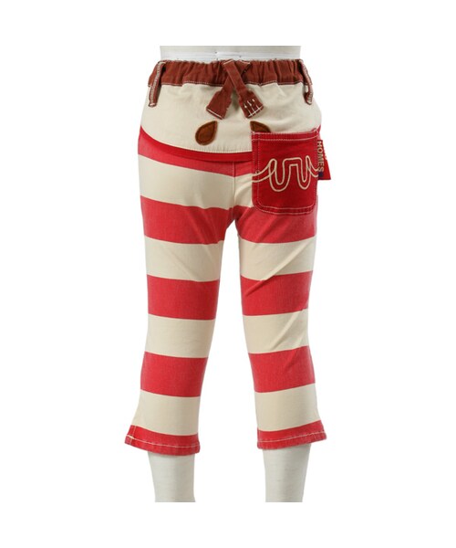 BOO HOMES（ブー オム）の「七分丈パンツ（フルーツボーダー）（パンツ・キッズ・グリーン/ナチュラル/イエロー・80cm/90cm/100cm/110cm/120cm/130cm）」の3枚目の写真