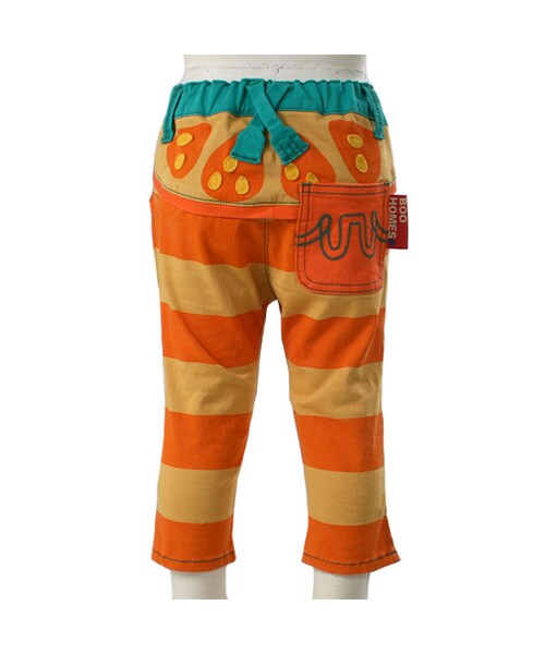 BOO HOMES（ブー オム）の「七分丈パンツ（フルーツボーダー）（パンツ・キッズ・グリーン/ナチュラル/イエロー・80cm/90cm/100cm/110cm/120cm/130cm）」の9枚目の写真