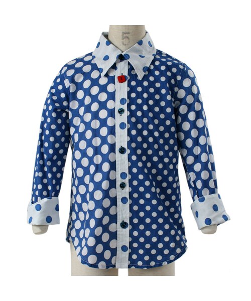 hippy happy yuppy boo（ヒッピー ハッピー ヤッピー ブー）の「キッズ ロングスリーブシャツ（トップス・キッズ・ブルー/ナチュラル/レッド・90cm/100cm/110cm/120cm/130cm）」の4枚目の写真