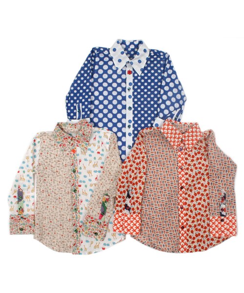 hippy happy yuppy boo（ヒッピー ハッピー ヤッピー ブー）の「キッズ ロングスリーブシャツ（トップス・キッズ・ブルー/ナチュラル/レッド・90cm/100cm/110cm/120cm/130cm）」の11枚目の写真