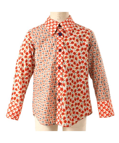 hippy happy yuppy boo（ヒッピー ハッピー ヤッピー ブー）の「キッズ ロングスリーブシャツ（トップス・キッズ・ブルー/ナチュラル/レッド・90cm/100cm/110cm/120cm/130cm）」の8枚目の写真