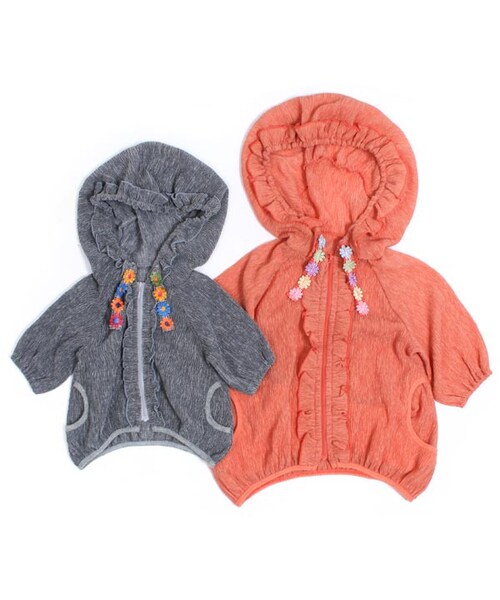 BOO HOMES（ブー オム）の「Girl's ジップ Up ジャケット（お花レース）（トップス・キッズ・グレー/ピンク・XS(80~90cm)/S(100~110cm)/M(120~130cm)）」の11枚目の写真