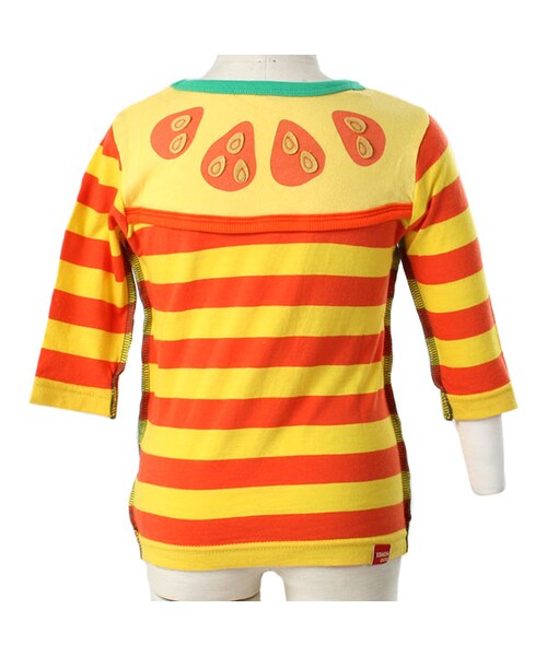 BOO HOMES(ブー オム)の「七分袖Tee(フルーツボーダー)(トップス・キッズ・グリーン/ナチュラル/イエロー・80cm/90cm/100cm/110cm/120cm/130cm/140cm)」の11枚目の写真