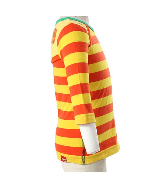 BOO HOMES(ブー オム)の「七分袖Tee(フルーツボーダー)(トップス・キッズ・グリーン/ナチュラル/イエロー・80cm/90cm/100cm/110cm/120cm/130cm/140cm)」の10枚目の写真