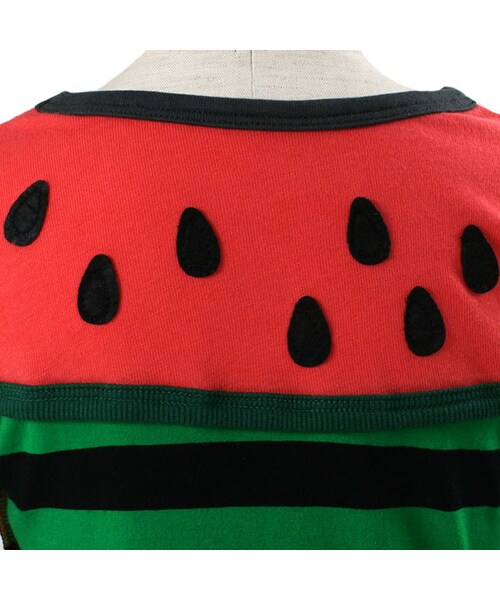 BOO HOMES(ブー オム)の「七分袖Tee(フルーツボーダー)(トップス・キッズ・グリーン/ナチュラル/イエロー・80cm/90cm/100cm/110cm/120cm/130cm/140cm)」の15枚目の写真