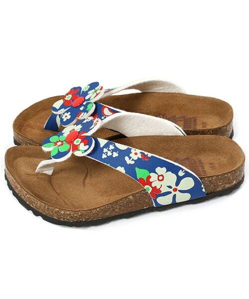 BOO SHOES（ブー シューズ）の「サンダル（お花）（シューズ・キッズ・ブルー/レッド・15cm/16cm/17cm/18cm/19cm/20cm/21cm/22cm/23cm/24cm）」の2枚目の写真