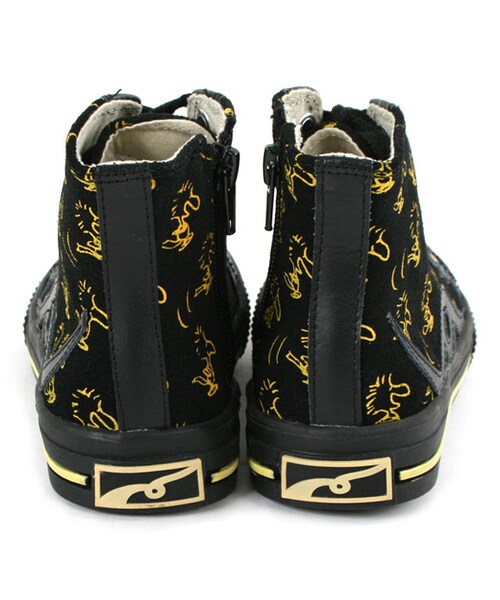 BOO SHOES（ブー シューズ）の「レザーハイカットスニーカー（PEANUTS）（シューズ・キッズ・ブラック/イエロー・15cm/16cm/17cm/18cm/19cm/20cm/21cm）」の3枚目の写真