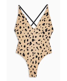 Topshop Spotted Textured Cami Swimsuit