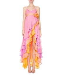 Marc Jacobs Tiered Cascading Chiffon Cocktail Dress