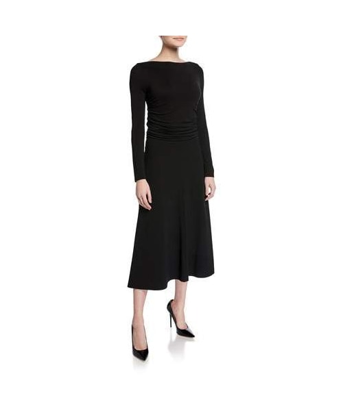 long sleeve jersey midi dress