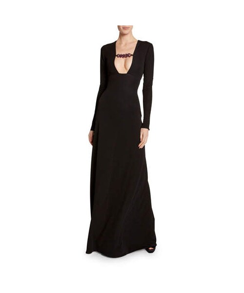 Tom Ford トム フォード の Tom Ford Oversized Chain Trim Deep V Neck Gown ワンピース Wear