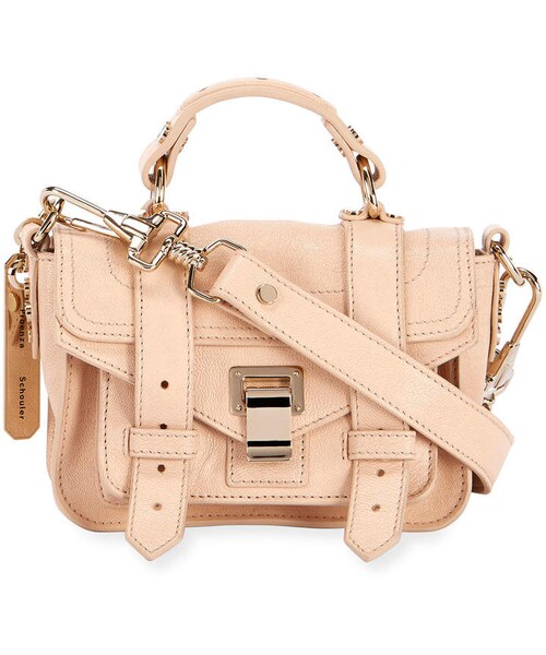 Proenza Schouler - PS1 Micro Lux レザーショルダーバッグ LUISAVIAROMA Proenza Schouler PS1 MICRO LUX LEATHER BAG 995.00