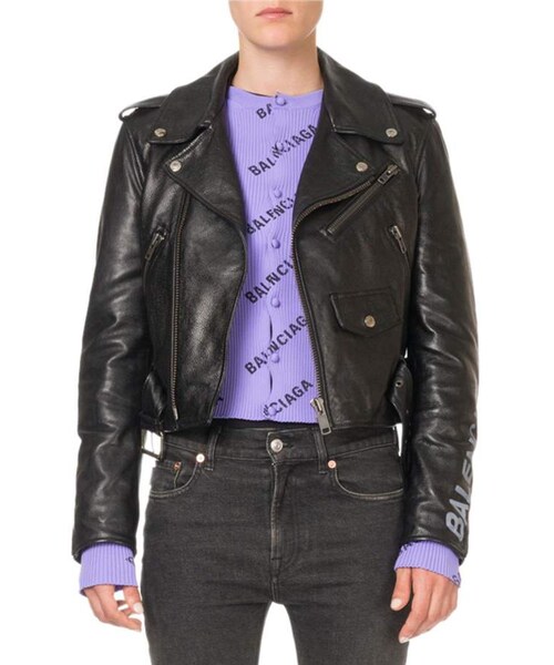 BALENCIAGA（バレンシアガ）の「Balenciaga Bull-Leather Biker Jacket（ライダースジャケット・レディース・Black・40 Fr (8 Us)/36 Fr (4 Us)/38 Fr (6 Us)）」の2枚目の写真