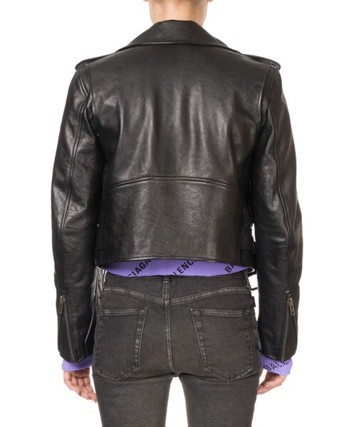 BALENCIAGA（バレンシアガ）の「Balenciaga Bull-Leather Biker Jacket（ライダースジャケット・レディース・Black・40 Fr (8 Us)/36 Fr (4 Us)/38 Fr (6 Us)）」の3枚目の写真
