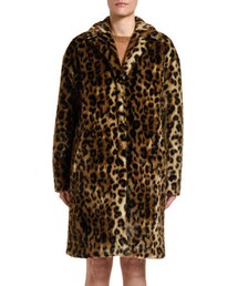 No. 21 Leopard-Print Faux-Fur Coat