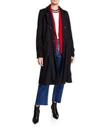 Rag & Bone Eunice Belted Wool Snap-Front Coat