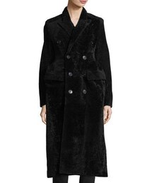 Balenciaga Double-Breasted Shearling Fur Coat