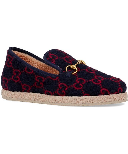 GUCCI（グッチ）の「Gucci Fria GG Wool Slippers（シューズ・レディース・Blue/Beige・9b / 39eu/7.5b / 37.5eu/8b / 38eu/7b / 37eu/9.5b / 39.5eu/10b / 40eu/8.5b / 38.5eu/6b / 36eu/5.5b / 35.5eu/11b / 41eu/6.5b / 36.5eu/10.5b / 40.5eu）」の6枚目の写真