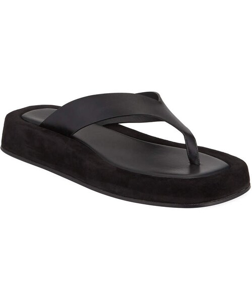 THE ROW（ザロウ）の「THE ROW Ginza Flip Flop（その他シューズ・レディース・White/Black・9.5b / 39.5eu/10b / 40eu/9b / 39eu/7b / 37eu/7.5b / 37.5eu/6.5b / 36.5eu/8b / 38eu/8.5b / 38.5eu/11b / 41eu）」の4枚目の写真