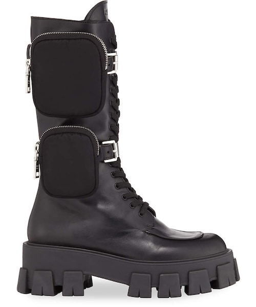 PRADAブーツ PRADA(プラダ)の「Prada 55mm Lace-Up Zip Pouch Platform