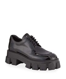 Prada Chunky Patent Lace-Up Shoes