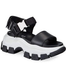 Prada Leather Flatform Lug-Sole Sandals