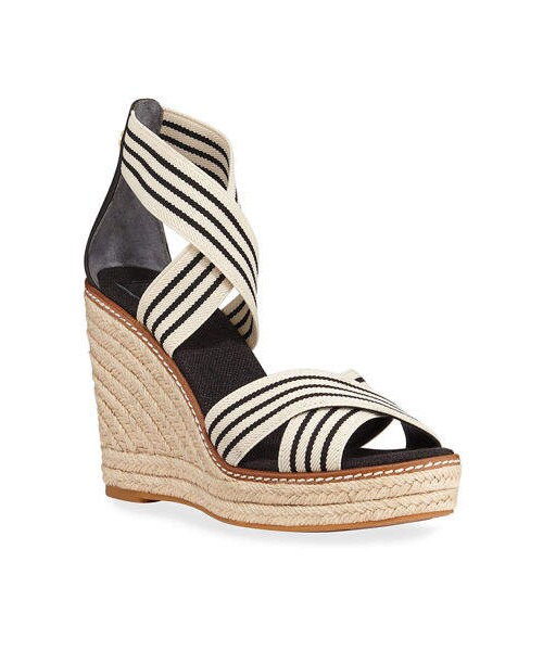 Tory Burch Frieda Strappy Woven Wedge 