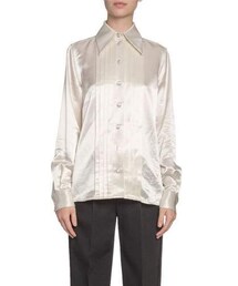 Marc Jacobs Pleated Satin Button-Front Blouse