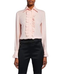 Gucci Ruffled Button-Front Silk Crepe Shirt