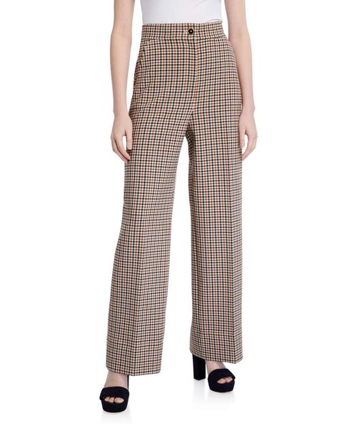 TORY BURCH（トリーバーチ）の「Tory Burch Plaid Wide-Leg Pants（その他パンツ・レディース・Brown・2/4/6/8/10/12/14）」の4枚目の写真