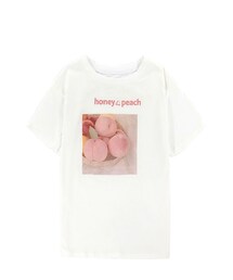 Bobon21 | Honey PeachフォトTシャツ-全２色-(Tシャツ/カットソー)