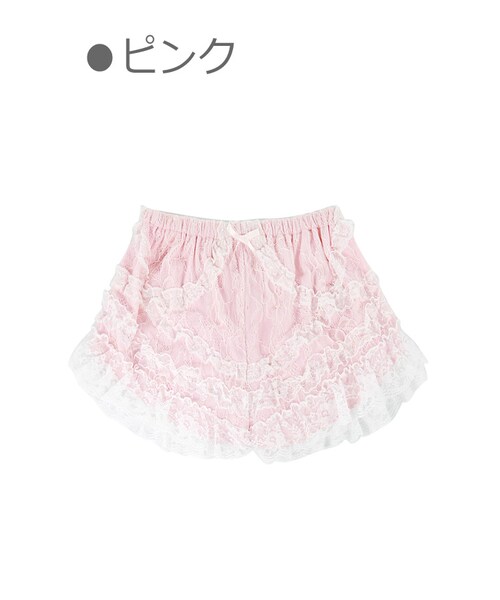 Bobon21（ボボンニジュウイチ）の「ガーリーレースフリルショーパン-全３色（その他パンツ・レディース・ホワイト/グレー/ピンク・Ｓ/M）」の3枚目の写真