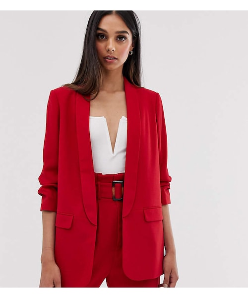 red tailored blazer