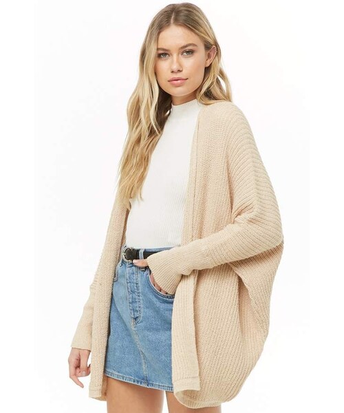 FOREVER 21(フォーエバー トゥエンティーワン)の「Forever 21 Dolman-Sleeve Cardigan(カーディガン/ボレロ・レディース・Beige/Pink・Small/Medium/Large)」の1枚目の写真