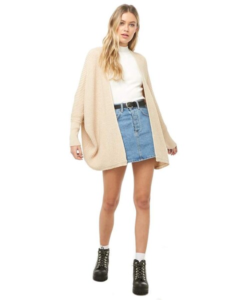 FOREVER 21(フォーエバー トゥエンティーワン)の「Forever 21 Dolman-Sleeve Cardigan(カーディガン/ボレロ・レディース・Beige/Pink・Small/Medium/Large)」の3枚目の写真