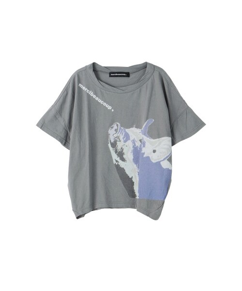 mercibeaucoup,（メルシーボークー）の「メルシーボークー、 / デカブタティー / カットソー（トップス・レディース・red(21)/gray(24)・01）」の7枚目の写真
