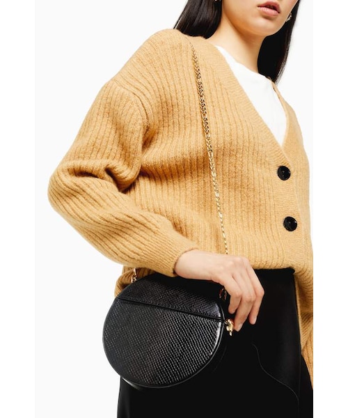 GEE Black Crocodile Circle Cross Body Bag