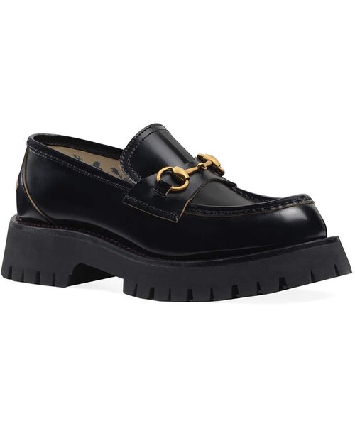 GUCCI（グッチ）の「Gucci Django Leather Lug-Sole Loafers（シューズ・レディース・Black・8.5b / 38.5eu）」の4枚目の写真