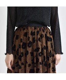 美品　kaene カエン　レオパード　チュールスカート　ロングスカート　ヒョウ柄 美品 kaene カエン レオパードチュールスカート ロングスカート