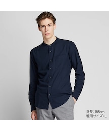 UNIQLO | ソフトツイルスタンドカラーシャツ（長袖）(シャツ/ブラウス)