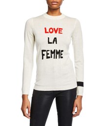 Bella Freud Love La Femme Crewneck Wool Sweater