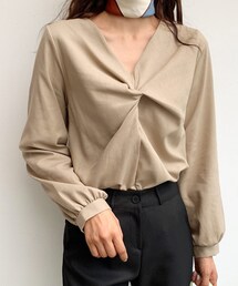 DHOLIC | ツイストVネックブラウス(シャツ/ブラウス)